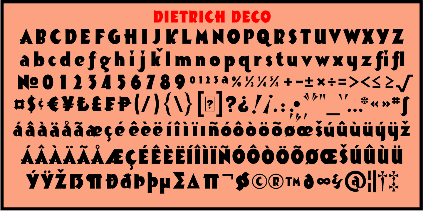 Beispiel einer Dietrich Deco Bold-Schriftart